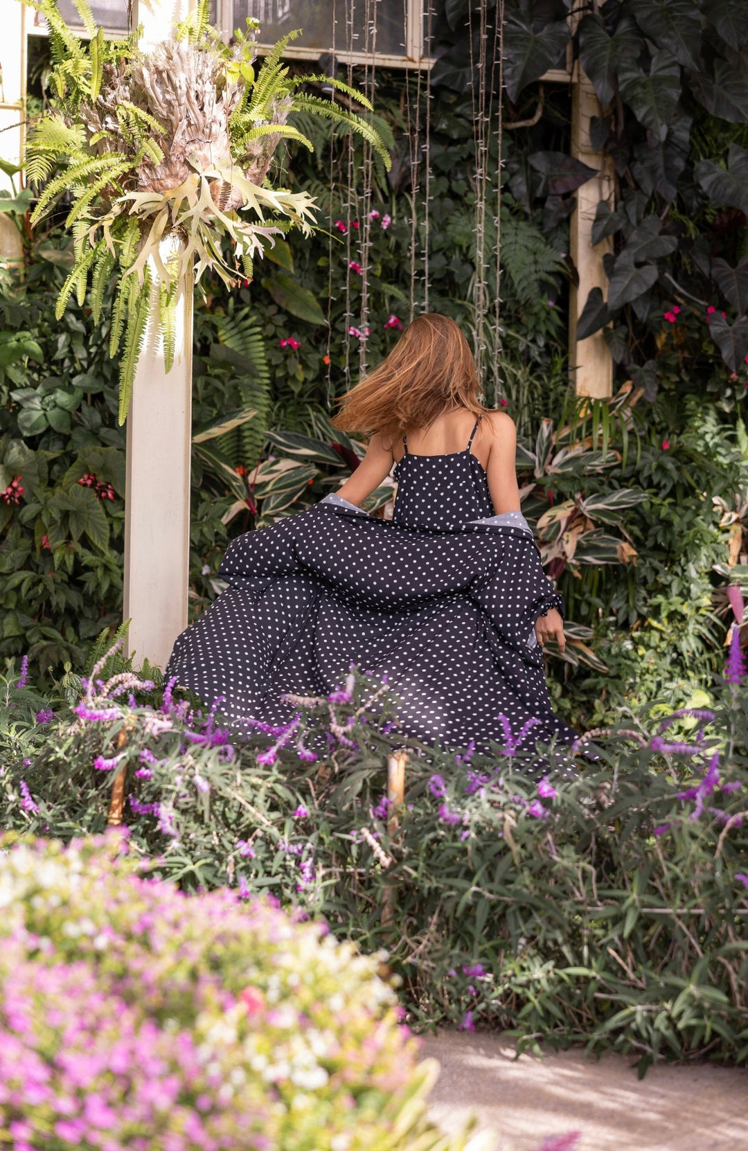 Black and White Polka Dot Kimono Robe - Lucia