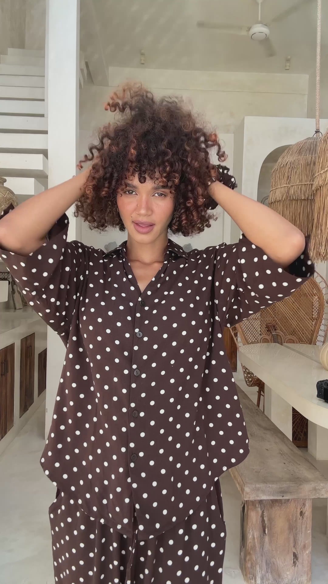 Pre-order Lola PJ Set Brown & White Polka Dots